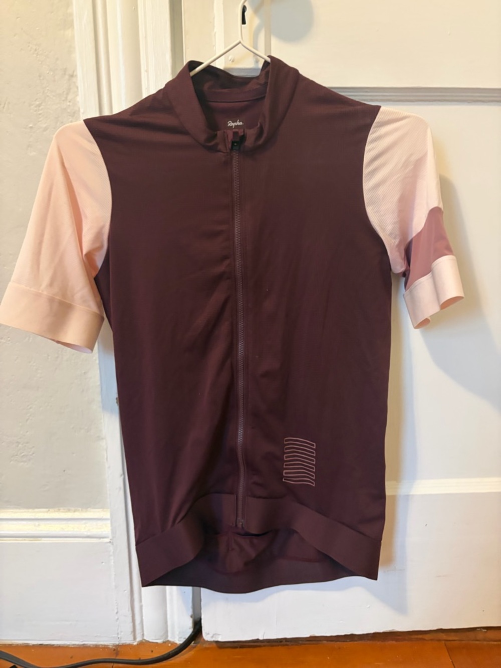 Rapha Women's Short Sleeve Cycling Jersey in Plum and Blush Pink